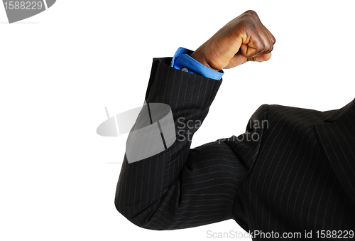 Image of Business man showing bicep