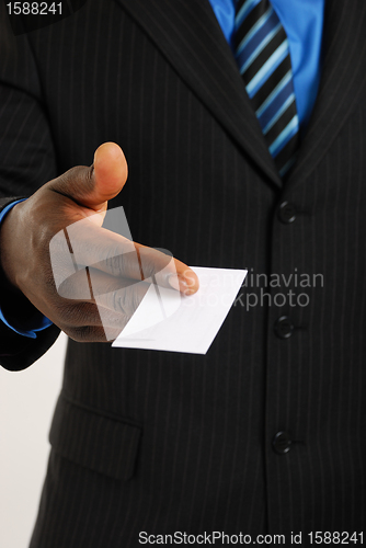 Image of Business man with business card