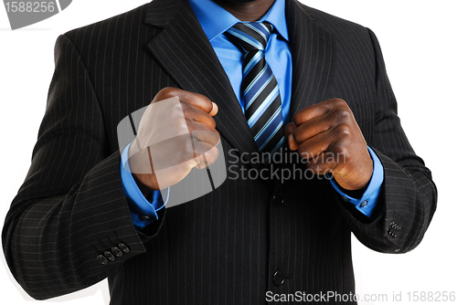 Image of Business man posing with his fist