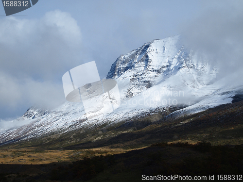 Image of Torres del Paine in fall, Chile.