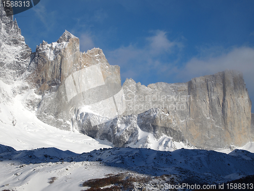 Image of Torres del Paine in fall, Chile.