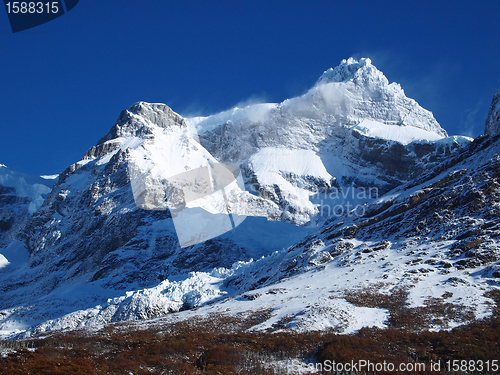 Image of Torres del Paine in fall, Chile.