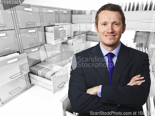 Image of file cabinet 3d an man