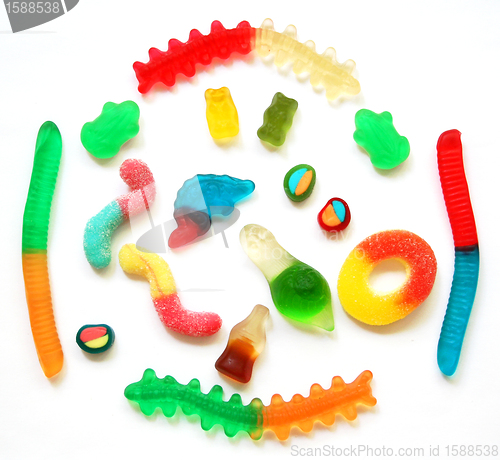 Image of Colorful different Jelly Candy as sweet background 