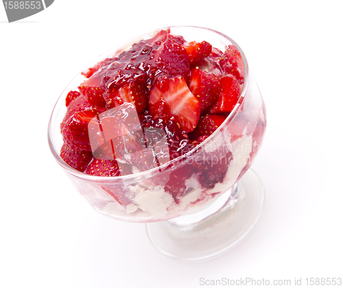 Image of Ice cream with fresh strawberry 