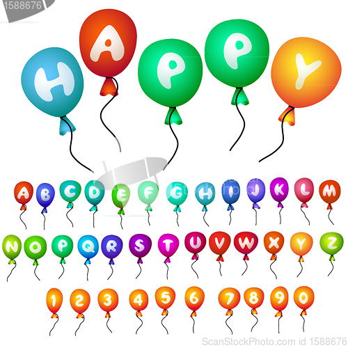 Image of vector balloons alphabet ABC isolated