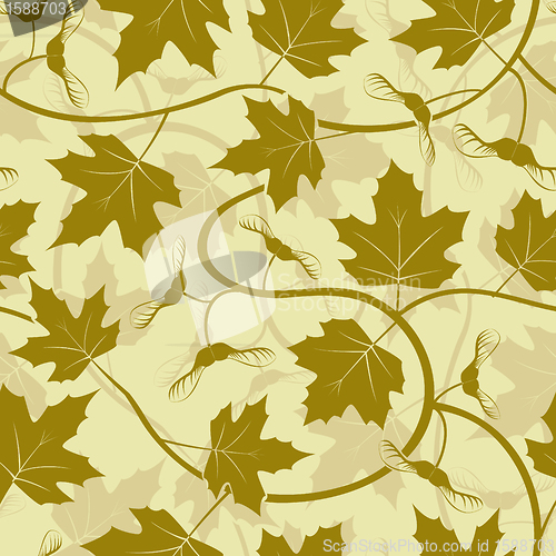 Image of maple leaf acorn seamless background