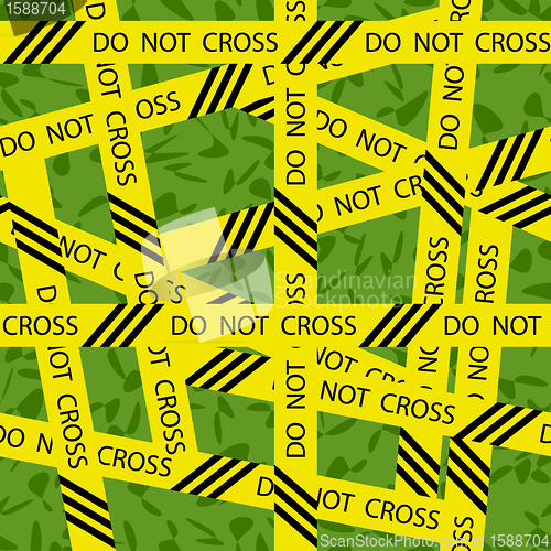 Image of DO NOT CROSS inscription tape ribbon seamless