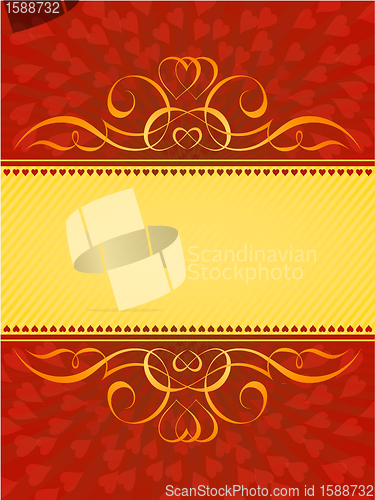 Image of valentine heart calligraphy decorative pattern