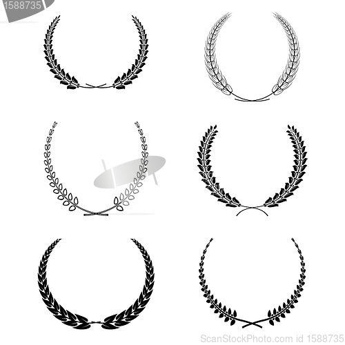 Image of set of vector wreath garland isolated