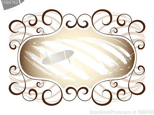 Image of grunge vintage floral banner frame pattern