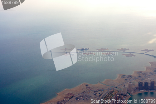Image of View through airplane porthole