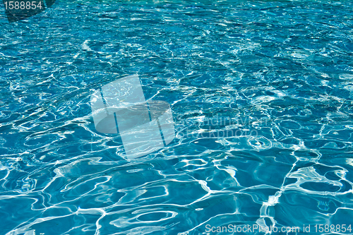 Image of beautiful clear pool water reflecting in the sun