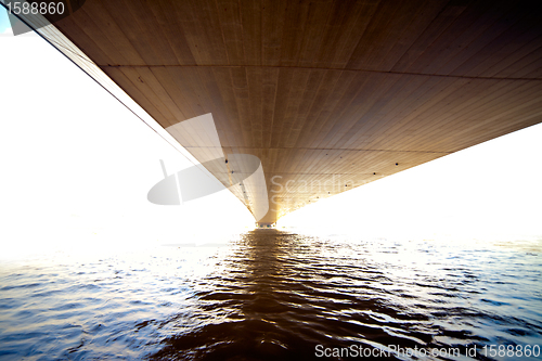 Image of bridge on a background of the river