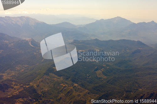 Image of mountain view from airplane