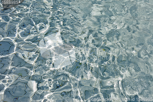 Image of beautiful clear pool water reflecting in the sun