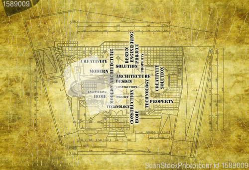 Image of  background of words related to the construction