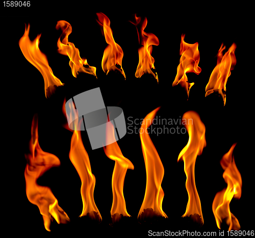 Image of flare fire on a black background