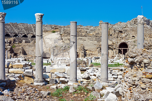 Image of Turkey with Greek theater in the background