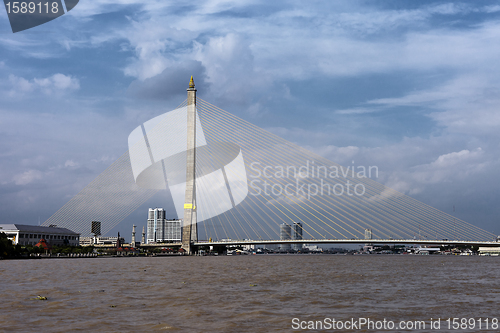 Image of Mega sling Bridge,Rama 8, in Thailand