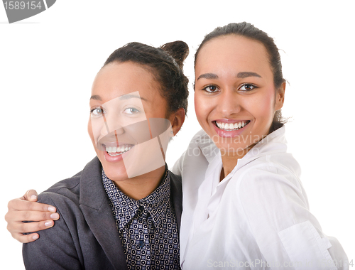 Image of carelessness. two beautiful women looking at the camera