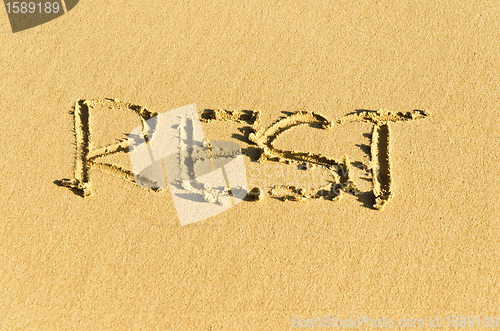 Image of inscription on the sand