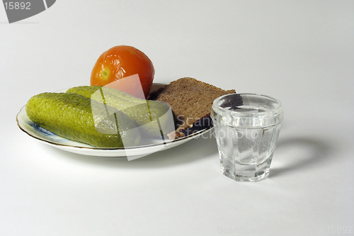 Image of Plate with cucumbers and tomato