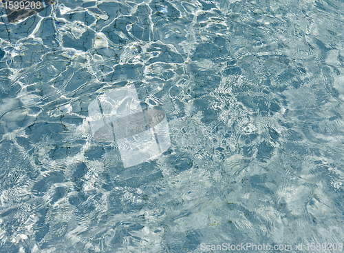 Image of beautiful clear pool water reflecting in the sun