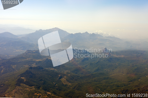 Image of mountain view from airplane