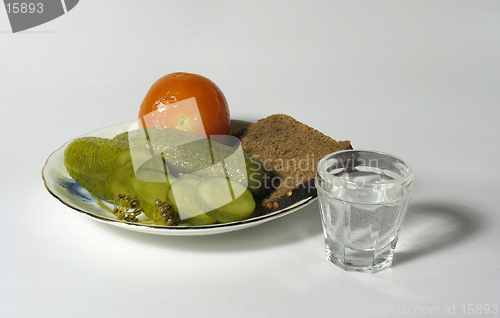 Image of Plate with cucumbers and tomato