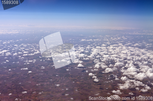 Image of View through airplane porthole