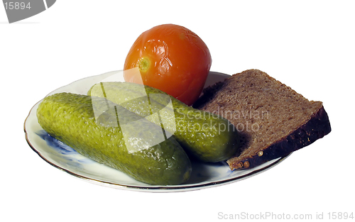 Image of Plate with cucumbers