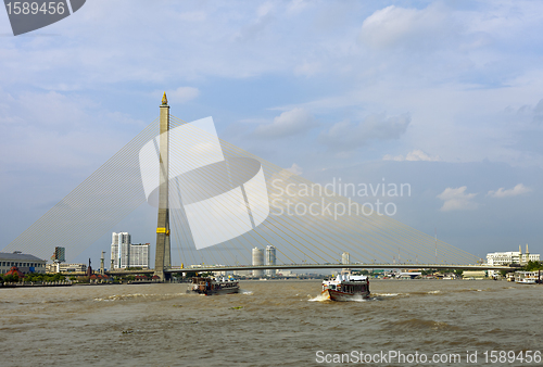 Image of Mega sling Bridge,Rama 8, in Thailand