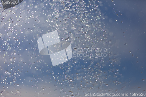 Image of Beautiful blue background with water drops