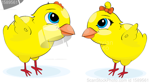 Image of Cartoon chickens. illustration