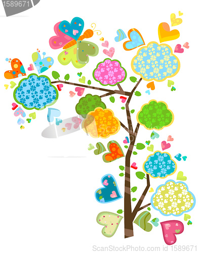 Image of floral tree and butterflies