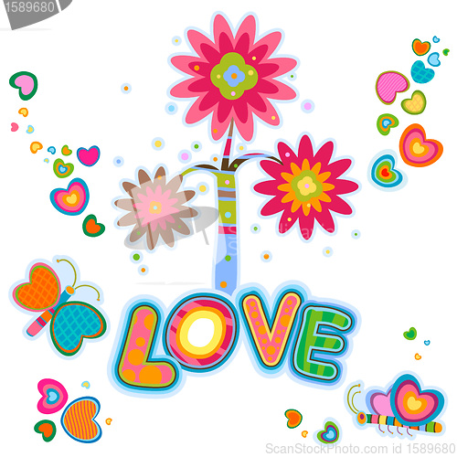 Image of love retro design