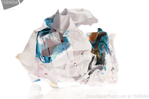 Image of Crumpled paper isolated over white 