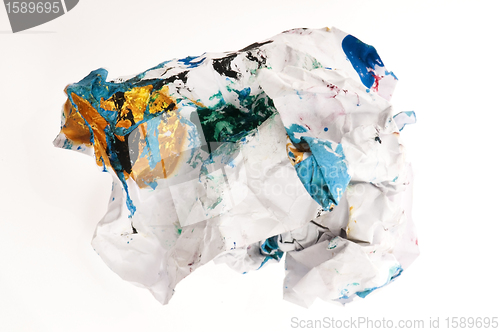 Image of Crumpled paper isolated over white 