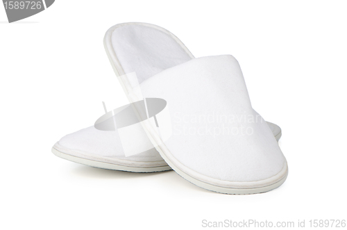 Image of A pair of white slippers