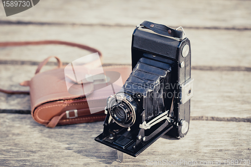 Image of Old folding camera