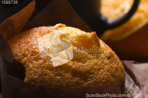 Image of Homemade cinnamon muffins with coffe