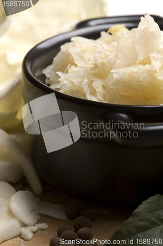 Image of Fresh pickled cabbage - traditional polish sauerkraut