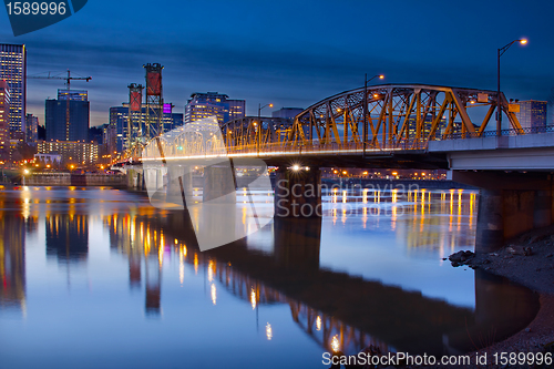 Image of Hawthorne Bridge Over Willamette River