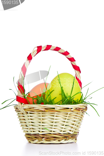 Image of basket with easter eggs