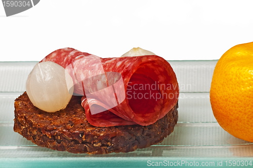 Image of Pumpernickel with salami