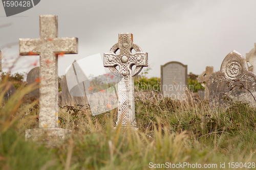 Image of A gravestone on a Irish graveyard 