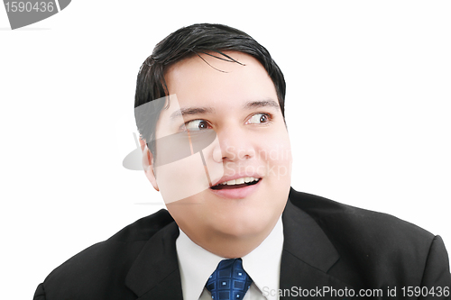 Image of Shocked and scared businessman on a white background 