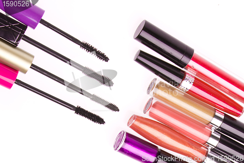 Image of mascara set isolated