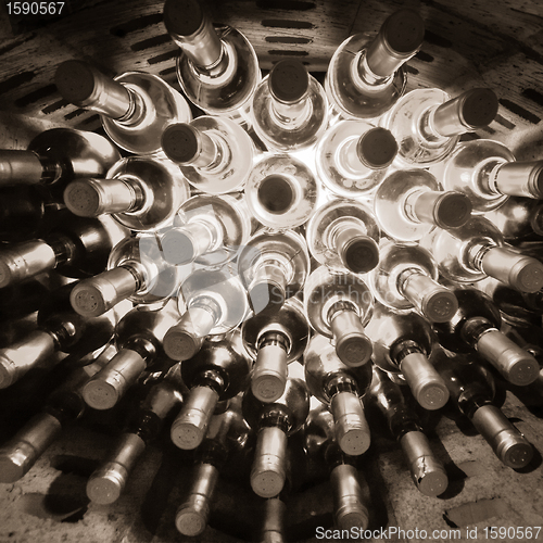 Image of wine bottles stacked up